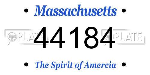 44184 Massachusetts License Plate
