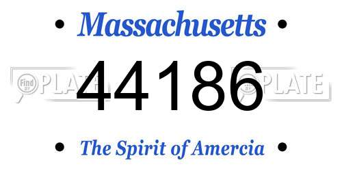44186 Massachusetts License Plate