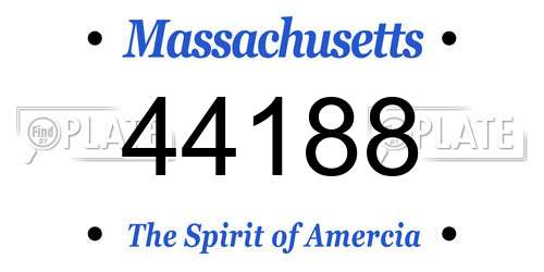 44188 Massachusetts License Plate