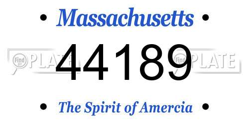 44189 Massachusetts License Plate