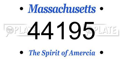 44195 Massachusetts License Plate