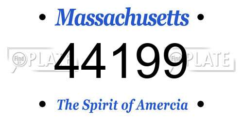 44199 Massachusetts License Plate