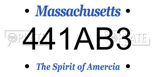 441AB3 Massachusetts License Plate