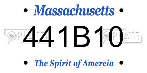 441B10 Massachusetts License Plate