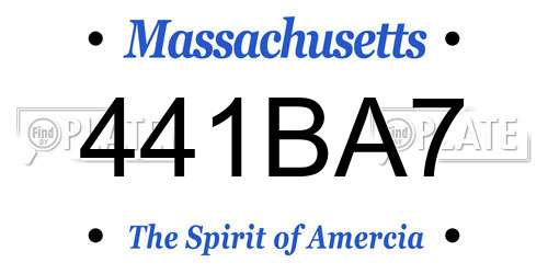 441BA7 Massachusetts License Plate