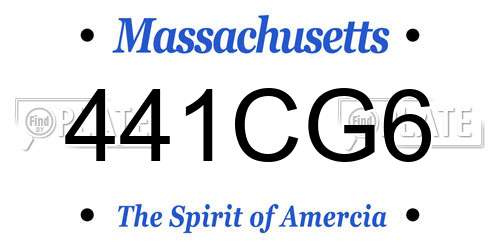 441CG6 Massachusetts License Plate