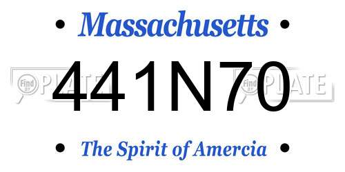 441N70 Massachusetts License Plate