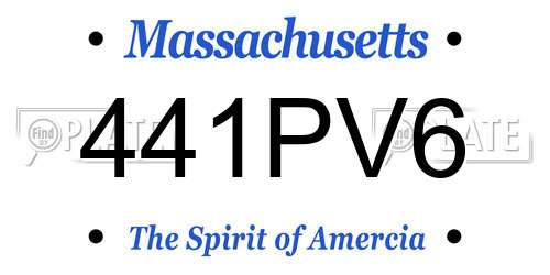 441PV6 Massachusetts License Plate
