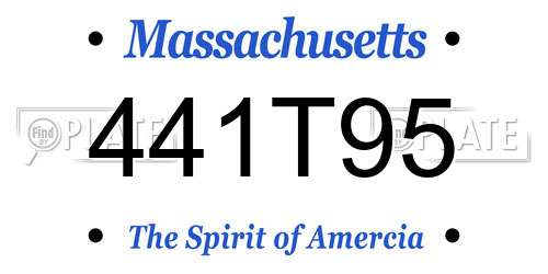 441T95 Massachusetts License Plate