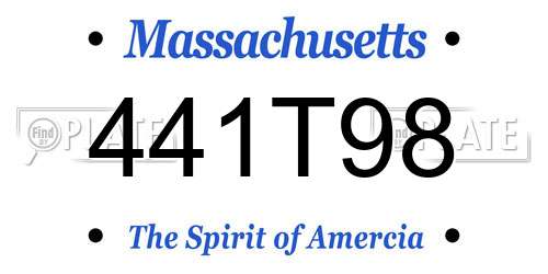 441T98 Massachusetts License Plate