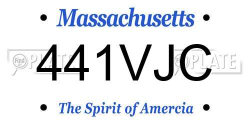 441VJC Massachusetts License Plate