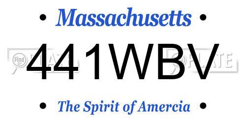 441WBV Massachusetts License Plate