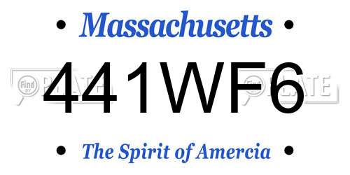 441WF6 Massachusetts License Plate