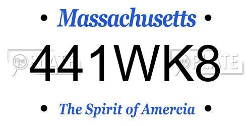 441WK8 Massachusetts License Plate