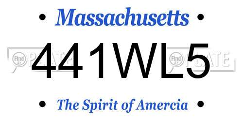 441WL5 Massachusetts License Plate