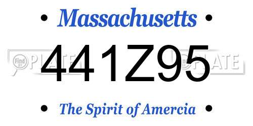 441Z95 Massachusetts License Plate