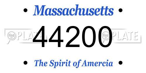 44200 Massachusetts License Plate