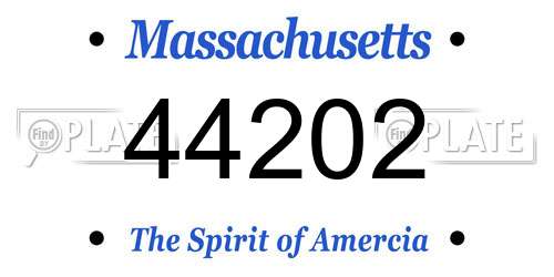 44202 Massachusetts License Plate