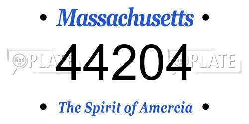 44204 Massachusetts License Plate