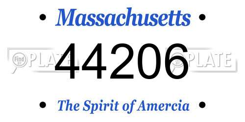 44206 Massachusetts License Plate
