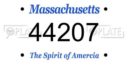 44207 Massachusetts License Plate