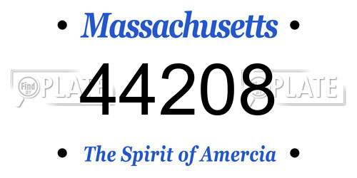 44208 Massachusetts License Plate