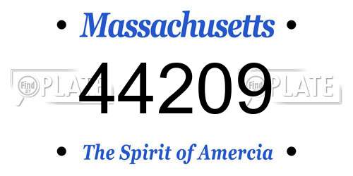 44209 Massachusetts License Plate