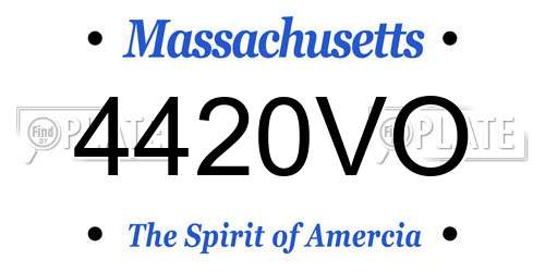 4420VO Massachusetts License Plate