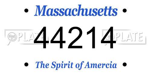44214 Massachusetts License Plate