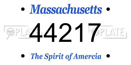 44217 Massachusetts License Plate