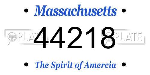 44218 Massachusetts License Plate