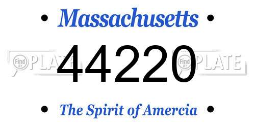 44220 Massachusetts License Plate