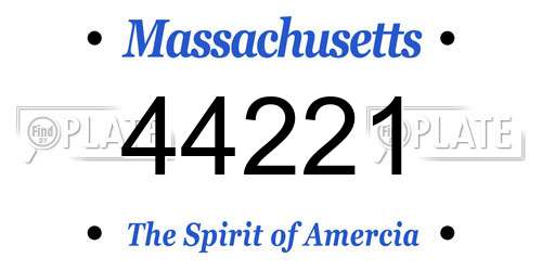 44221 Massachusetts License Plate