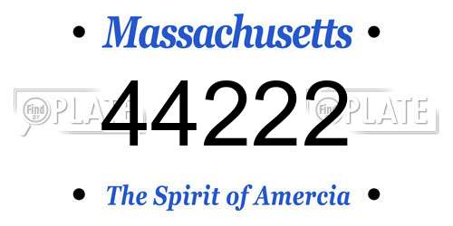 44222 Massachusetts License Plate