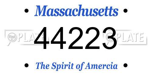 44223 Massachusetts License Plate