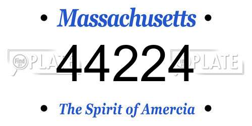 44224 Massachusetts License Plate