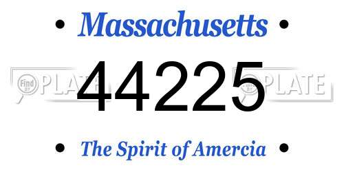 44225 Massachusetts License Plate