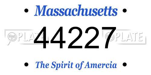 44227 Massachusetts License Plate