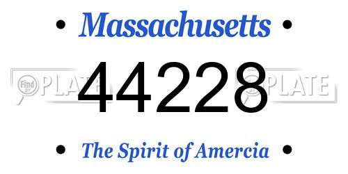 44228 Massachusetts License Plate