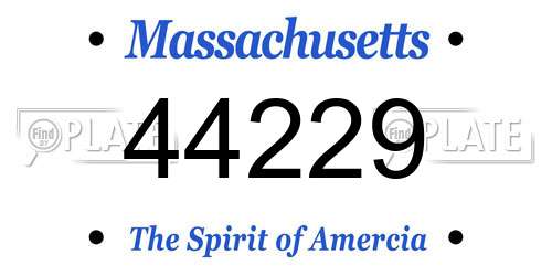 44229 Massachusetts License Plate