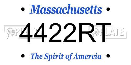 4422RT Massachusetts License Plate