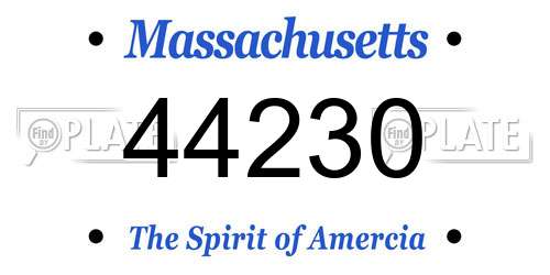 44230 Massachusetts License Plate