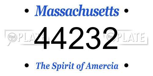 44232 Massachusetts License Plate