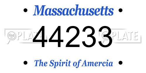 44233 Massachusetts License Plate