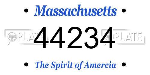 44234 Massachusetts License Plate