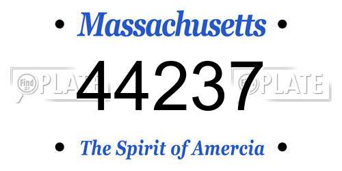 44237 Massachusetts License Plate