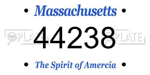 44238 Massachusetts License Plate