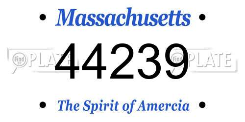 44239 Massachusetts License Plate
