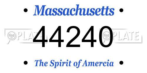 44240 Massachusetts License Plate