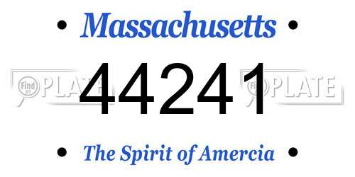 44241 Massachusetts License Plate